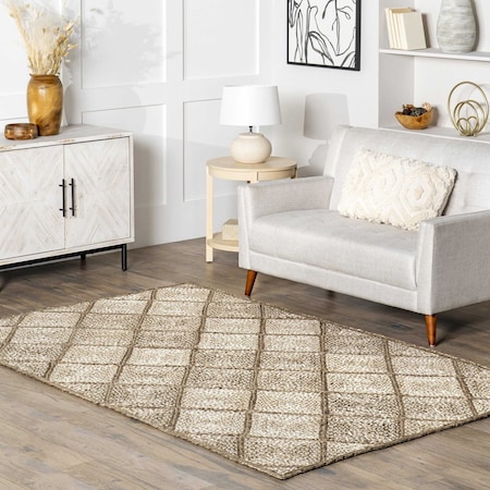 Nuloom Meja Moroccan Lattice Jute Area Rug 5ft x 8ft TAJT22A-508